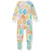imageBurts Bees Baby Baby Girls Sleeper Pajamas 100 Organic Cotton Onepiece PJs Diagonal Zip Up Jumpsuit Snug Fit FootieEaster Friends
