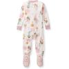 imageBurts Bees Baby Baby Girls Sleeper Pajamas 100 Organic Cotton Onepiece PJs Diagonal Zip Up Jumpsuit Snug Fit FootieFairy Garden