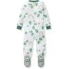 imageBurts Bees Baby Baby Girls Sleeper Pajamas 100 Organic Cotton Onepiece PJs Diagonal Zip Up Jumpsuit Snug Fit FootieHappy Go Lucky
