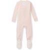 imageBurts Bees Baby Baby Girls Sleeper Pajamas 100 Organic Cotton Onepiece PJs Diagonal Zip Up Jumpsuit Snug Fit FootiePink Solid Rib