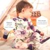 imageBurts Bees Baby Baby Girls Sleeper Pajamas 100 Organic Cotton Onepiece PJs Diagonal Zip Up Jumpsuit Snug Fit FootiePurple Watercolor Daylily