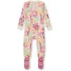 imageBurts Bees Baby Baby Girls Sleeper Pajamas 100 Organic Cotton Onepiece PJs Diagonal Zip Up Jumpsuit Snug Fit FootieWild Floral