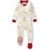 imageBurts Bees Baby Baby Girls Sleeper Pajamas 100 Organic Cotton Onepiece PJs Diagonal Zip Up Jumpsuit Snug Fit Footie12 Days of Christmas