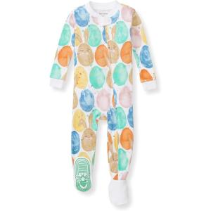 imageBurts Bees Baby Baby Girls Sleeper Pajamas 100 Organic Cotton Onepiece PJs Diagonal Zip Up Jumpsuit Snug Fit FootieEaster Friends