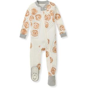 imageBurts Bees Baby Baby Girls Sleeper Pajamas 100 Organic Cotton Onepiece PJs Diagonal Zip Up Jumpsuit Snug Fit FootieGooey Cinnamon Rolls