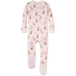 imageBurts Bees Baby Baby Girls Sleeper Pajamas 100 Organic Cotton Onepiece PJs Diagonal Zip Up Jumpsuit Snug Fit FootieOh Deer