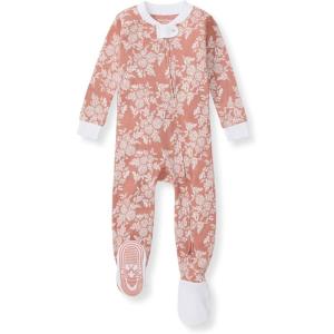 imageBurts Bees Baby Baby Girls Sleeper Pajamas 100 Organic Cotton Onepiece PJs Diagonal Zip Up Jumpsuit Snug Fit FootieVibrant Garden