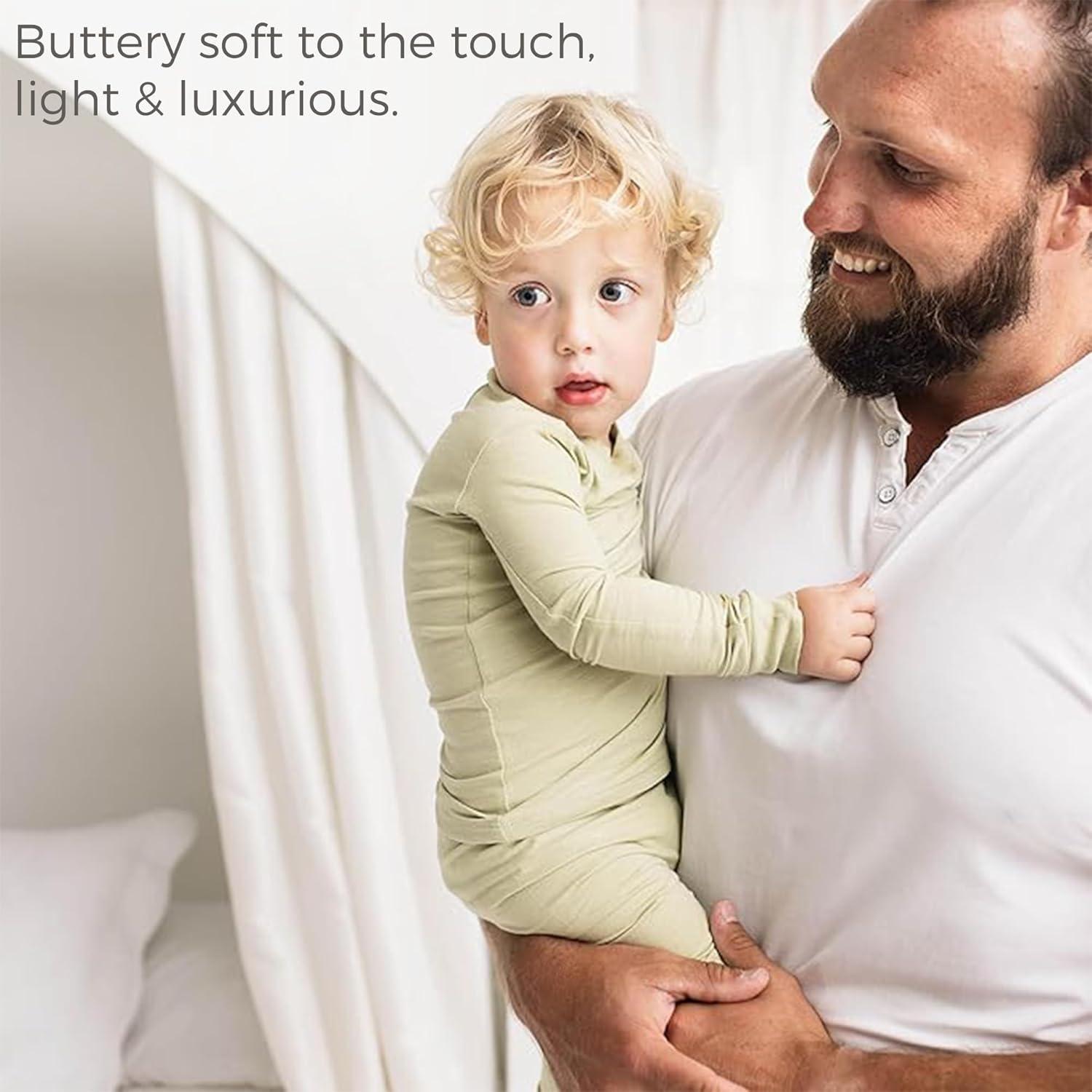 imageBurts Bees Baby babyboys Honeysoft Pajamas Tee and Pant 2piece Pj Set Soft Organic Cotton ampamp Lyocell BlendMoss Jersey Slub