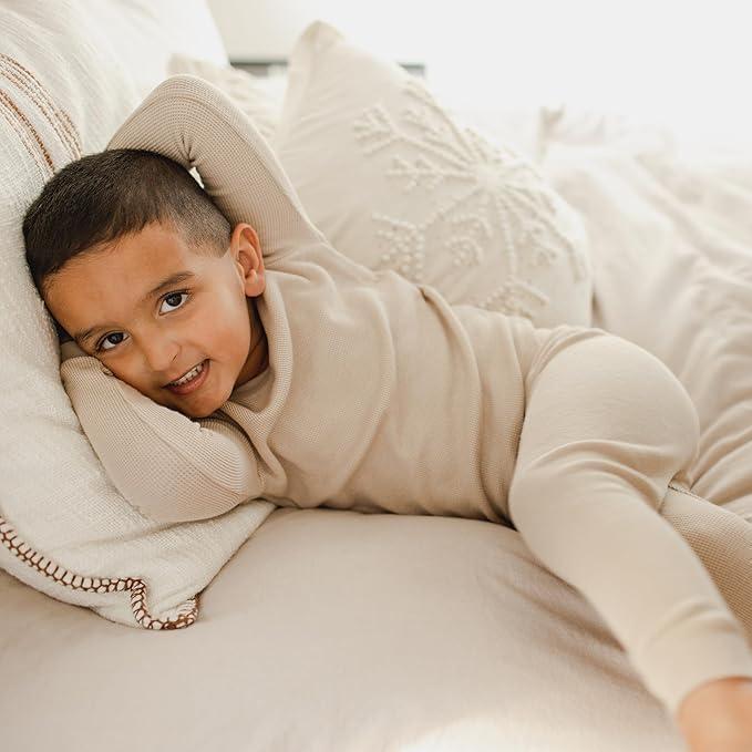 imageBurts Bees Baby babyboys Honeysoft Pajamas Tee and Pant 2piece Pj Set Soft Organic Cotton ampamp Lyocell BlendTan