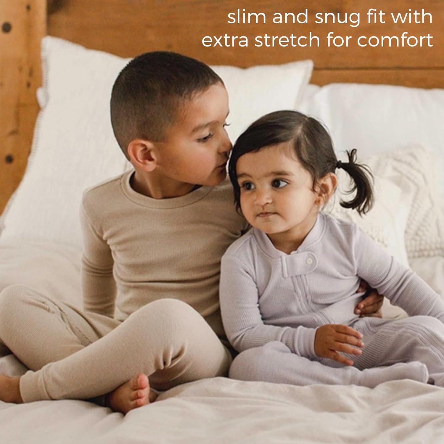 imageBurts Bees Baby babyboys Honeysoft Pajamas Tee and Pant 2piece Pj Set Soft Organic Cotton ampamp Lyocell BlendTan