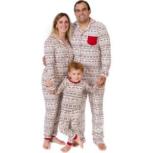 imageBurts Bees Baby Baby Family Jammies Matching Holiday Organic Cotton PajamasDashing Deer Fair Isle