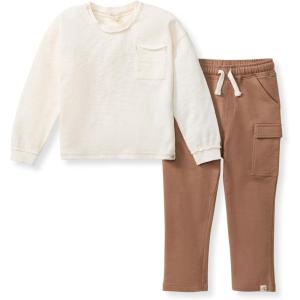 imageBurts Bees Baby babyboys Shirt and Pant Set Long Sleeve Top ampamp Bottom Outfit Bundle 100 Organic CottonChunky Slub Tee Set