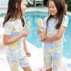 imageBurts Bees Baby babygirls Pajamas Short Sleeve Tee and Shorts 2piece Pj Set 100 Organic CottonLemon Tiles