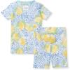 imageBurts Bees Baby babygirls Pajamas Short Sleeve Tee and Shorts 2piece Pj Set 100 Organic CottonLemon Tiles