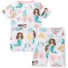 imageBurts Bees Baby babygirls Pajamas Short Sleeve Tee and Shorts 2piece Pj Set 100 Organic CottonMagical Mermaids