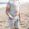 imageBurts Bees Baby babygirls Pajamas Short Sleeve Tee and Shorts 2piece Pj Set 100 Organic CottonPuffer Fish
