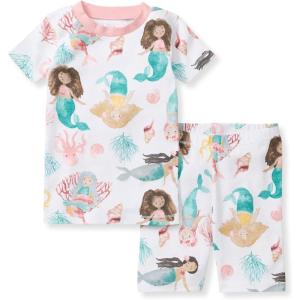 imageBurts Bees Baby babygirls Pajamas Short Sleeve Tee and Shorts 2piece Pj Set 100 Organic CottonMagical Mermaids