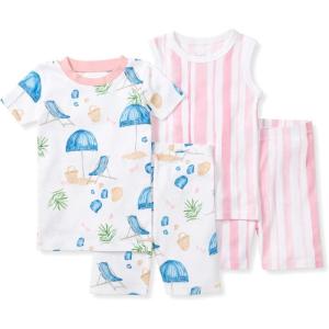 imageBurts Bees Baby babygirls Pajamas Short Sleeve Tee and Shorts 2piece Pj Set 100 Organic CottonSantorini Beach
