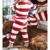 imageBurts Bees Baby Girls Pajamas 2Piece Long Sleeve Tee and Pants Organic Cotton PJ SetRed Rugby Stripe