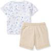 imageBurts Bees Baby babyboys Short Sleeve Shirt and Pant Set Top amp Bottom Outfit 100 Organic CottonSantorini