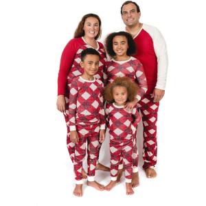 imageBurts Bees Baby Girls Pajamas 2Piece Long Sleeve Tee and Pants Organic Cotton PJ SetAbstract Argyle