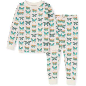 imageBurts Bees Baby Girls Pajamas 2Piece Long Sleeve Tee and Pants Organic Cotton PJ SetButterfly Chart