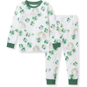 imageBurts Bees Baby Girls Pajamas 2Piece Long Sleeve Tee and Pants Organic Cotton PJ SetHappy Go Lucky