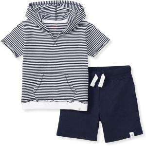 imageBurts Bees Baby babyboys Short Sleeve Shirt and Pant Set Top amp Bottom Outfit 100 Organic CottonClassic Stripe