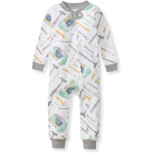imageBurts Bees Baby babyboys Sleepers 100 Organic Cotton Onepiece Pjs Diagonal Zip Up Jumpsuit Snug Fit Footless Pajamas With Snap Tab in Sizes 12 18 and 24 Months