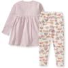 imageBurts Bees Baby Baby Girls Long Sleeve Top and Pant Set 100 Organic Cotton OutfitSoft Violet Slub