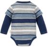 imageBurts Bees Baby Baby Girls Rompers Set of 2 Bubbles One Piece Jumpsuits 100 Organic CottonNavy Stripes
