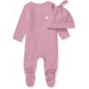 imageBurts Bees Baby Baby Girls Rompers Set of 2 Bubbles One Piece Jumpsuits 100 Organic CottonPurple Ribbed Set