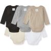 imageBurts Bees Baby Bodysuits Short Sleeve and Long Sleeve OnePieces 100 Organic Cotton Pack of 5Ash Long Sleeve