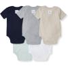 imageBurts Bees Baby Bodysuits Short Sleeve and Long Sleeve OnePieces 100 Organic Cotton Pack of 5Midnight