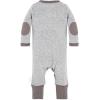 imageBurts Bees Baby Boys Jumpsuit 100 Organic Cotton Onepiece Long Sleeve CoverallHeather Grey Henley