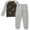imageBurts Bees Baby Boys Shirt and Pant Set Long Sleeve Top amp Bottom Outfit Bundle 100 Organic CottonDesert Wolves Set