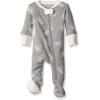 imageBurts Bees Baby Boys Sleep and Play PJs 100 Organic Cotton OnePiece Zip Front Romper Jumpsuit PajamasHeather Grey Bee Sleeper