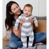 imageBurts Bees Baby Boys Sleep and Play PJs 100 Organic Cotton OnePiece Zip Front Romper Jumpsuit PajamasHeather Grey Stripes