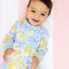 imageBurts Bees Baby Boys Sleep and Play PJs 100 Organic Cotton OnePiece Zip Front Romper Jumpsuit PajamasLemon Tiles