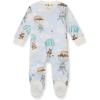 imageBurts Bees Baby Boys Sleep and Play PJs 100 Organic Cotton OnePiece Zip Front Romper Jumpsuit PajamasParachute Pals Blue