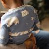 imageBurts Bees Baby Boys Sleep and Play PJs 100 Organic Cotton OnePiece Zip Front Romper Jumpsuit PajamasPolar Mountain Blue
