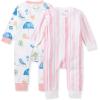 imageBurts Bees Baby Boys Sleep and Play PJs 100 Organic Cotton OnePiece Zip Front Romper Jumpsuit PajamasSantorini Beach
