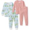 imageBurts Bees Baby Girls Pajamas 2Piece Long Sleeve Tee and Pants Organic Cotton PJ SetGreen Houses