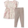 imageBurts Bees Baby babygirls Short Sleeve Top and Leggings Set Outfit Bundle 100 Organic CottonCherry Blossoms