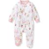 imageBurts Bees Baby Girls Organic Cotton Sleep and Play Footed PajamasFairytale Castle