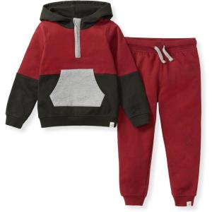 imageBurts Bees Baby Baby Boys Hoodie and Pant Set Top amp Bottom Outfit Bundle 100 Organic CottonBrick Colorblocked