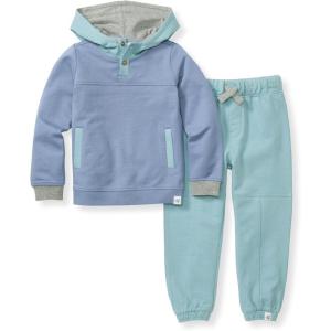 imageBurts Bees Baby Baby Boys Hoodie and Pant Set Top amp Bottom Outfit Bundle 100 Organic CottonIndigo Colorblocked Set