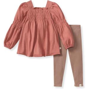 imageBurts Bees Baby Baby Girls Long Sleeve Top and Pant Set 100 Organic Cotton OutfitCedar Smocked