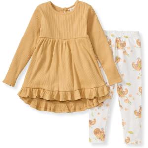 imageBurts Bees Baby Baby Girls Long Sleeve Top and Pant Set 100 Organic Cotton OutfitHappy Harvest