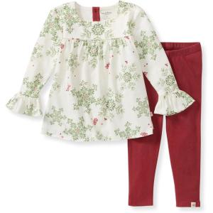 imageBurts Bees Baby Baby Girls Long Sleeve Top and Pant Set 100 Organic Cotton OutfitHoliday Snowflakes